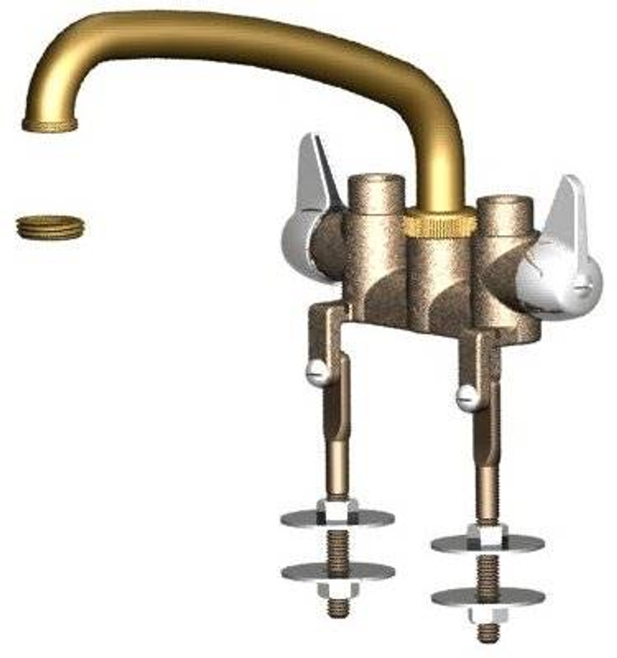 Union Brass&#174; - 544DS - 8-Inch Tube Spout, W/Threaded Legs