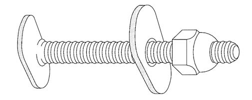 Pasco - 204 - 5/16X2-1/4 BR CL BOLT COMBO