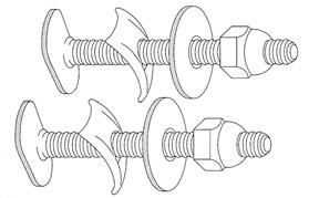 Pasco - 107 - 1/4X3-1/2 BR CL BOLT SET