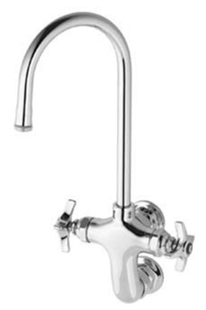 T&S Brass - B-0315 - Vertical Double Pantry Faucet, Wall Mount, Rigid Gooseneck, Four-Arm Handles T&S Brass - B-0315 - Vertical Double Pantry Faucet, Wall Mount, Rigid Gooseneck, Four-Arm Handles