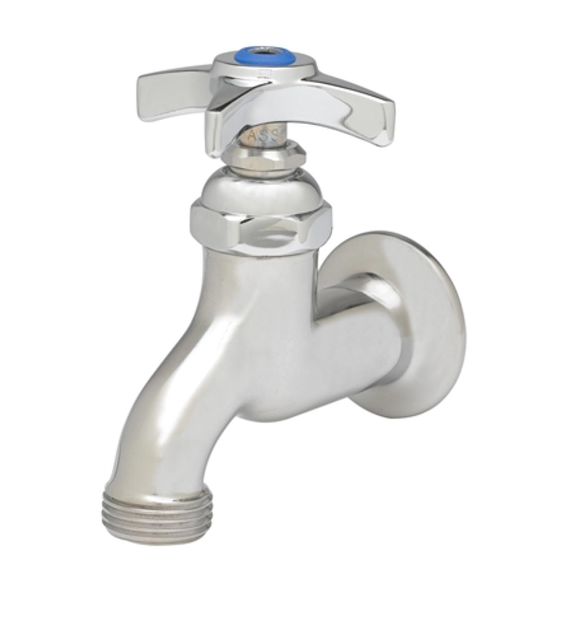 T&S Brass - B-0702 - Sill Faucet, 1/2-inch NPT Female Inlet, 4-Arm Handle, 3/4-inch Garden Thread, 3-7/8-inch Outlet to Cen