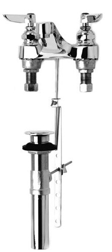 T&S Brass - B-0870 - Lavatory Faucet, Deck Mount, 4-inch Centers, Aerator, 1/2-inch NPSM Male Shanks, Pop-Up