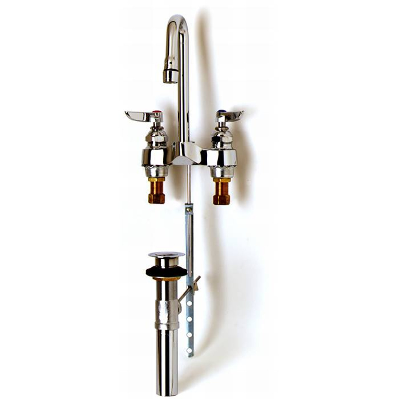 T&S Brass - B-0873 - Lavatory Faucet, Deck Mount, 4-inch Centers, Rigid Gooseneck, Aerator, Pop-Up Assembly T&S Brass - B-0873 - Lavatory Faucet, Deck Mount, 4-inch Centers, Rigid Gooseneck, Aerator, Pop-Up Assembly