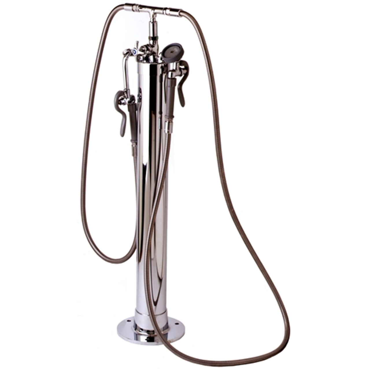 T&S Brass - B-0193 - Kettle Kaddy, Hook Nozzle & Angled Spray Valve, SS Hoses Vac. Breaker, Hot & Cold Controls