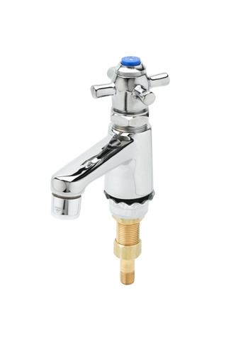 T&S Brass - B-0711 - Sill Faucet, Self Closing, 1/2-inch NPT Male Shank, Aerator, 4-1/8-inch Outlet to Center