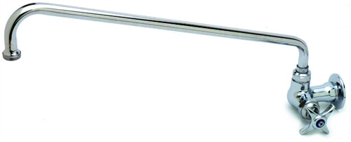 T&S Brass - B-0211 - Single Pantry Faucet, Single Hole Base, Wall Mount, 12-inch Swing Nozzle (062X)