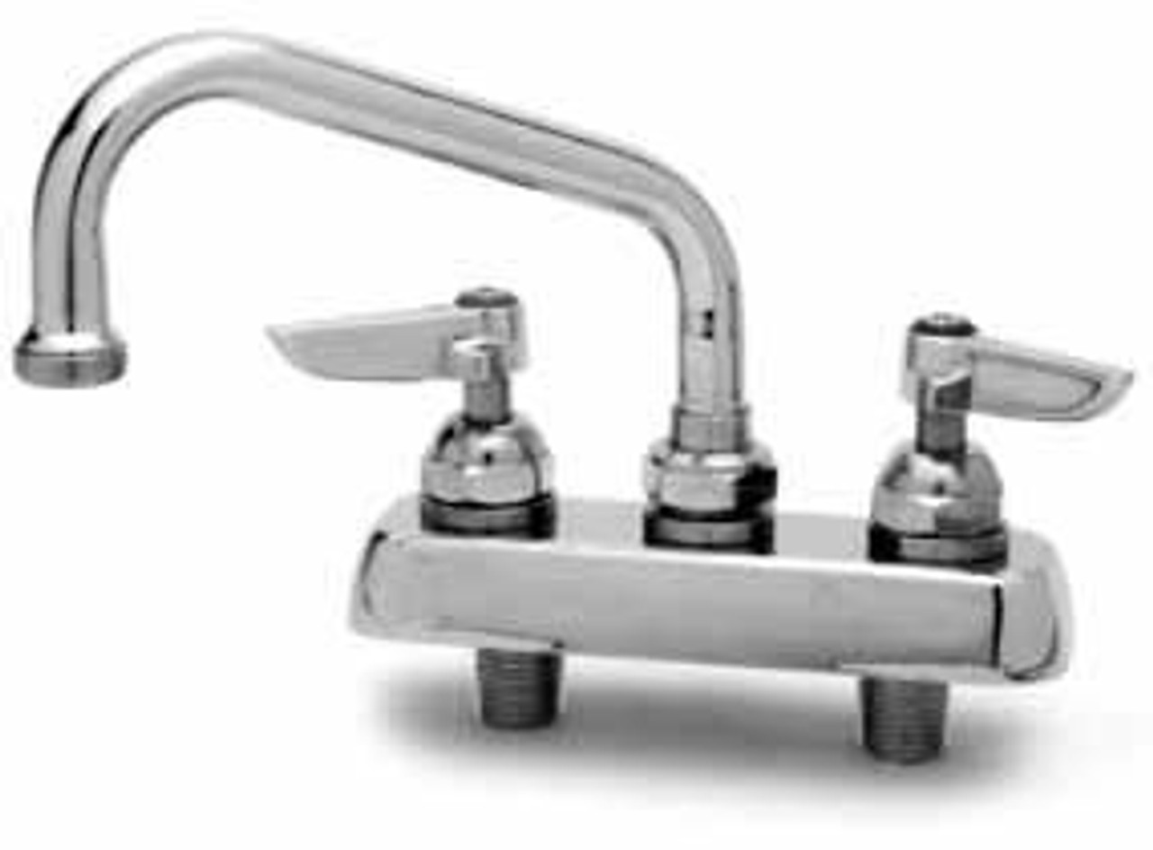 T&S Brass - B-1100 - Workboard Faucet, Deck Mount, 3-1/2-inch Centers, 6-inch Swing Nozzle, Lever Handles