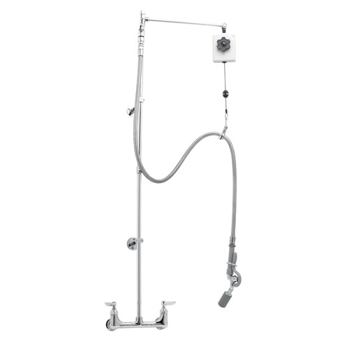 T&S Brass - B-0129 - Pre-Rinse, Balancer, Wall Mount Base, 8-inch Centers, Angled Low Flow Valve, 2 Wall Bracket's