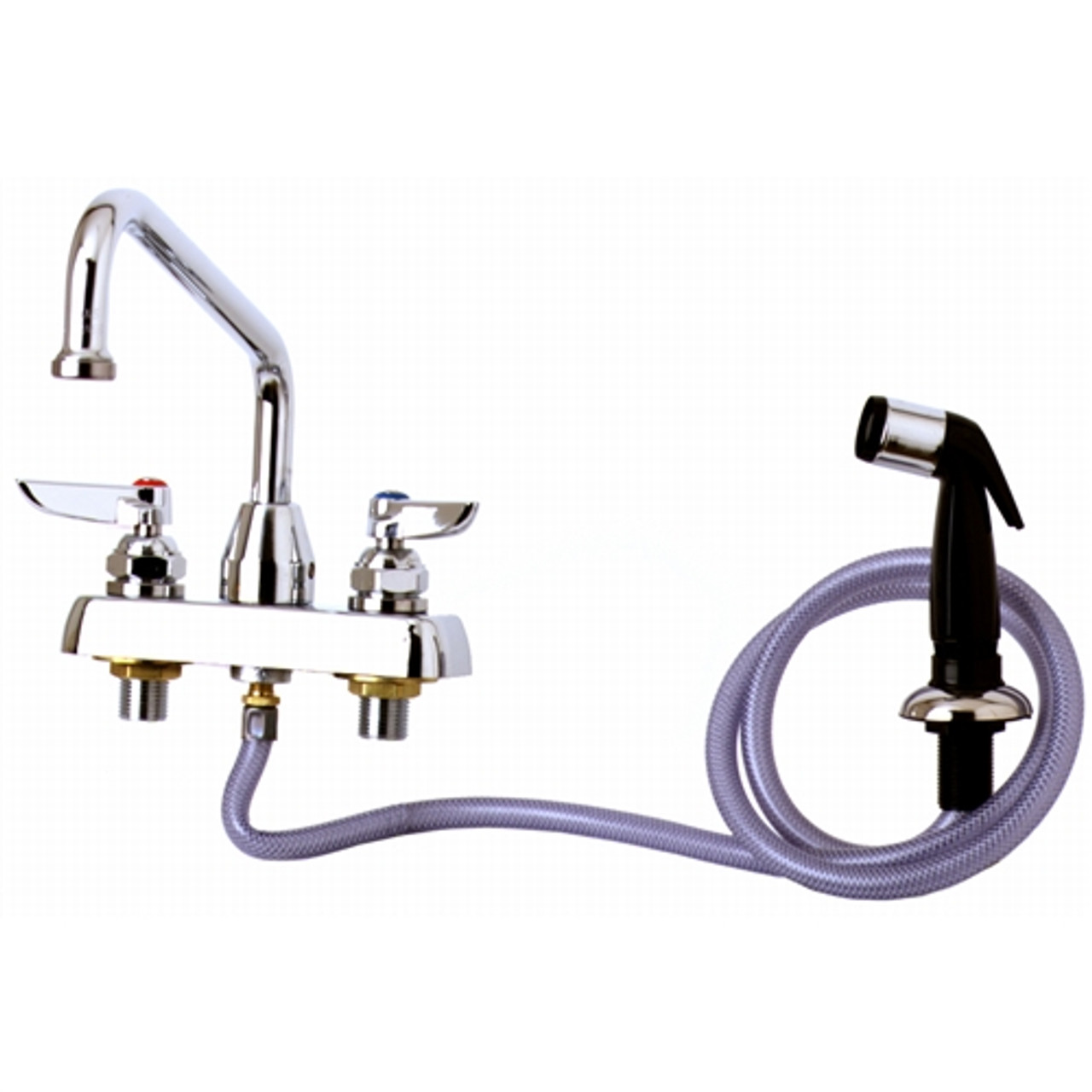 T&S Brass - B-1171 - Workboard Faucet, Deck Mount, 4-inch Centers, 8-inch Swing Nozzle, Diverter, Hose, Side Spray T&S Brass - B-1171 - Workboard Faucet, Deck Mount, 4-inch Centers, 8-inch Swing Nozzle, Diverter, Hose, Side Spray