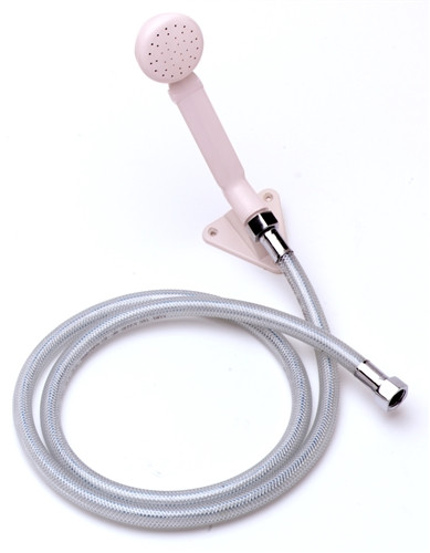 T&S Brass - B-0938 - Spray Assembly, Hand Held Spray, 60-inch Clear Vinyl Hose, Wall Bracket