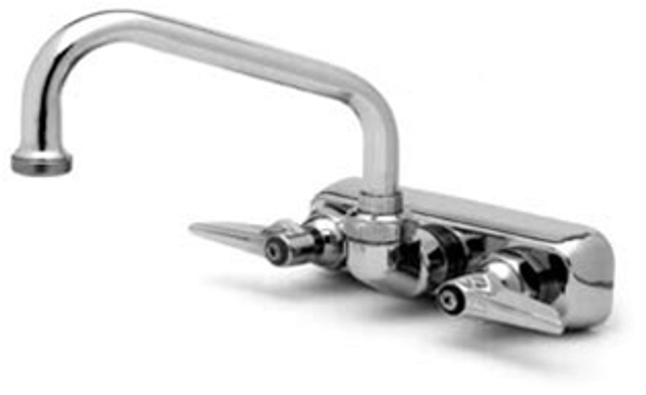 T&S Brass - B-1115 - Workboard Faucet, Wall Mount, 4-inch Centers, 6-inch Swing Nozzle, Lever Handles