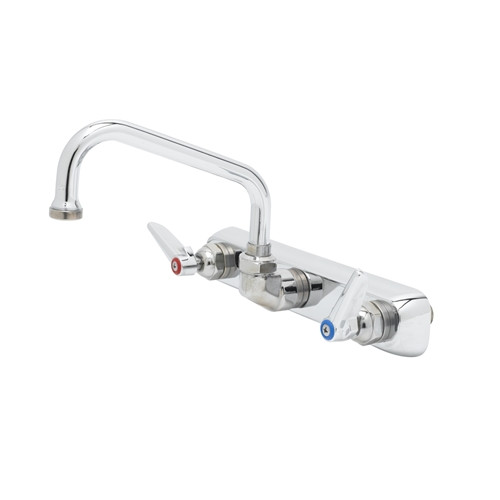 T&S Brass - B-1126 - Workboard Faucet, Wall Mount, 8-inch Centers, 8-inch Swing Nozzle, Lever Handles