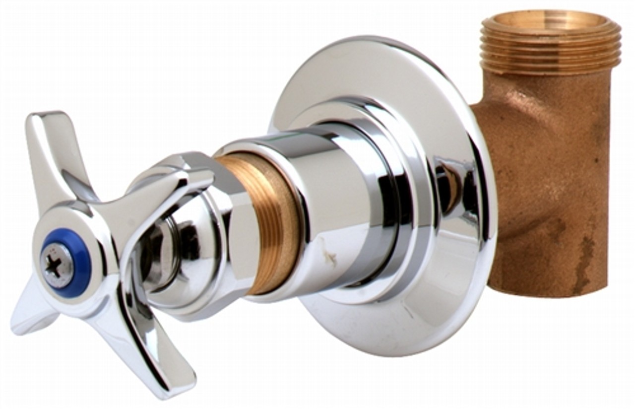 T&S Brass - B-1025 - Concealed Straight Valve, 1/2-inch NPT Female Inlet and Outlet, 4-Arm Handle, Cold Index T&S Brass - B-1025 - Concealed Straight Valve, 1/2-inch NPT Female Inlet and Outlet, 4-Arm Handle, Cold Index