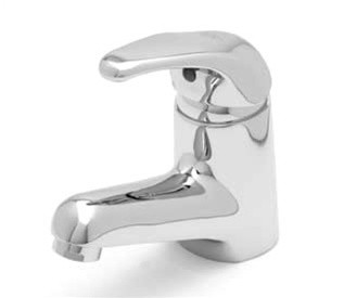 T&S Brass B-2701 Single Lever Faucet with Ceramic Cartridge, Rigid Base, Short Spout and Flexible Supply Lines