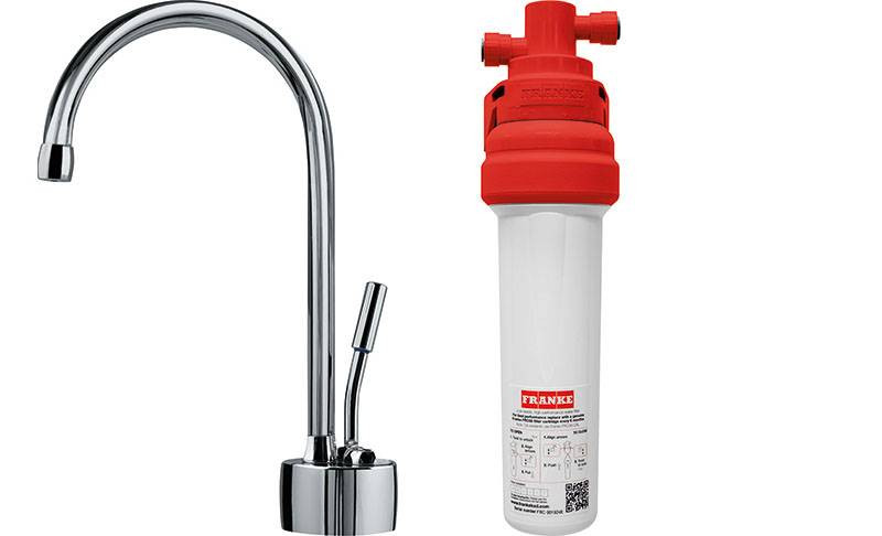 Franke DW7000-100 Cold Water Dispenser Traditional Faucet Combo, Polished Chrome 