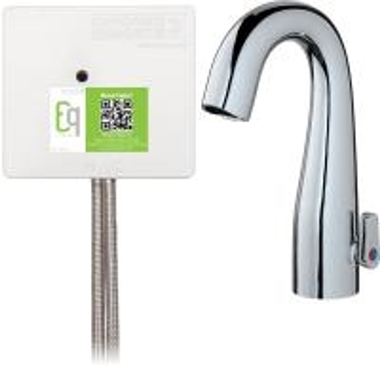 Chicago Faucets EQ-C21A-15ABCP Lav Faucet Eq Ir Gn Sh Batt Ds Ext 1070