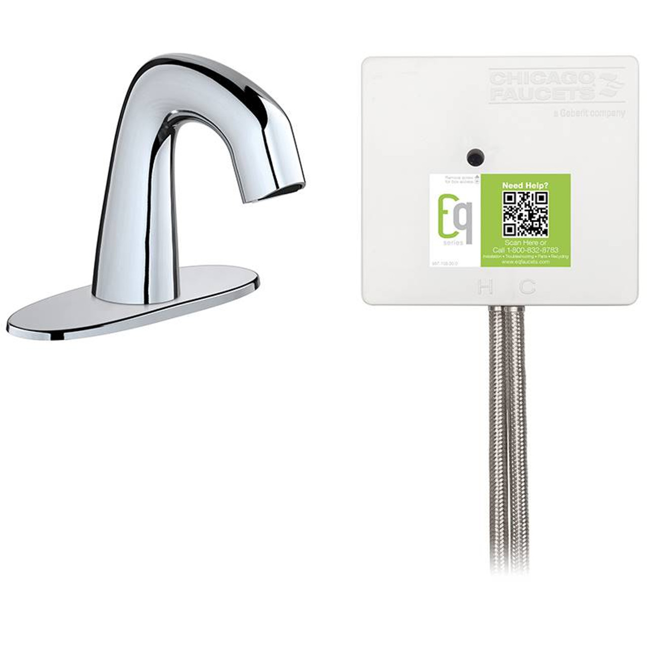 Chicago Faucet EQ-A12A-33ABCP Lav Faucet Eq Ir Rnd 4P Acpi Ds Int 1070