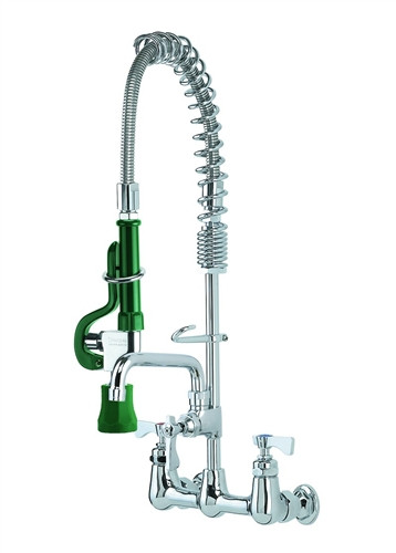 Krowne 18-708L Royal Series 8-inch Wall Mount Space Saver Pre-Rinse with Add-On Faucet, 8-inch Spout, Low Lead