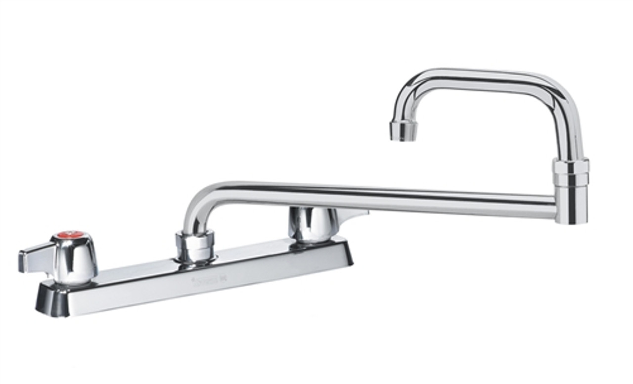 Krowne 13-824L - Low Lead Commercial 8-inch Center Faucet with 24-inch Doubled Jointed Spout