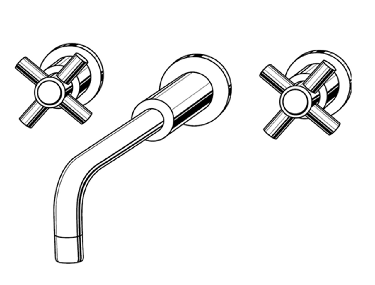 Jaclo 9880-WALL-C CONTEMPO Center Wall Faucet with Cross Handles and Spout Jaclo 9880-WALL-C CONTEMPO Center Wall Faucet with Cross Handles and Spout