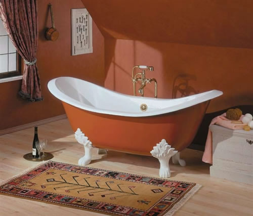 Cheviot 2114W-PN - REGENCY TUB-LION FEET-PAINTED WHITE-POLISHED NICKEL FEET