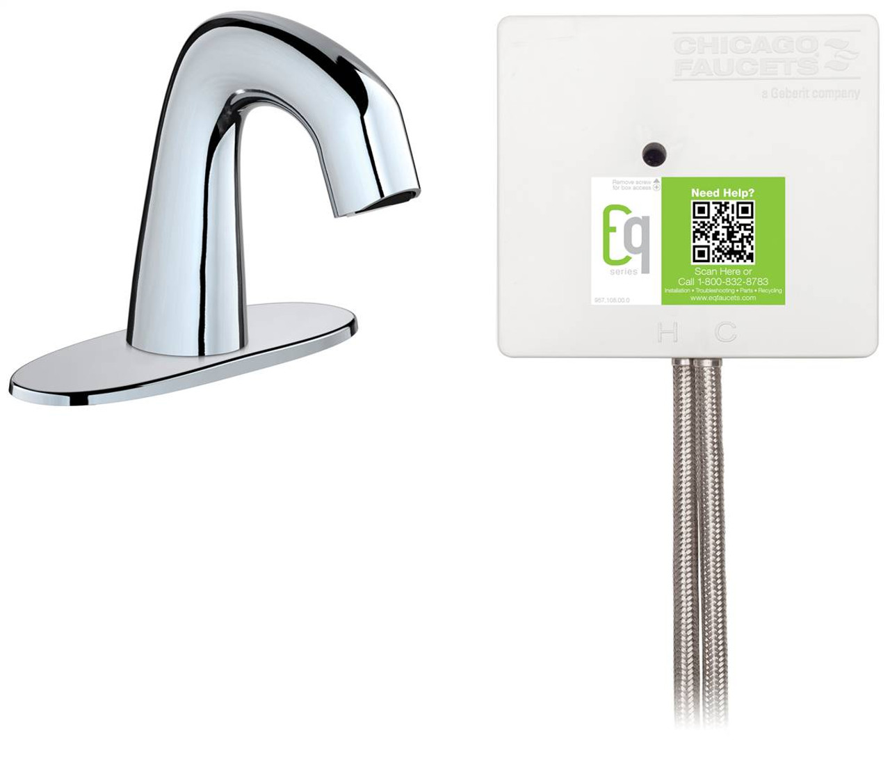 Chicago Faucet EQ-A12C-13ABCP Lav Faucet Eq Ir Rnd 4P Batt Ds Int 1070 Chicago Faucet EQ-A12C-13ABCP Lav Faucet Eq Ir Rnd 4P Batt Ds Int 1070