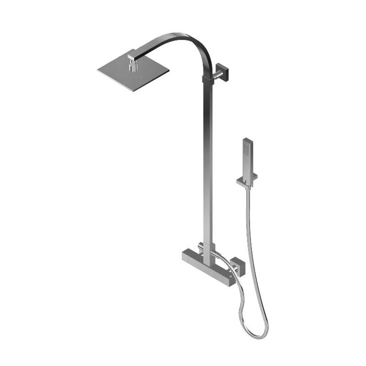 Graff GX-8950-PN Square Exposed Thermostatic Shower, Polished Nickel