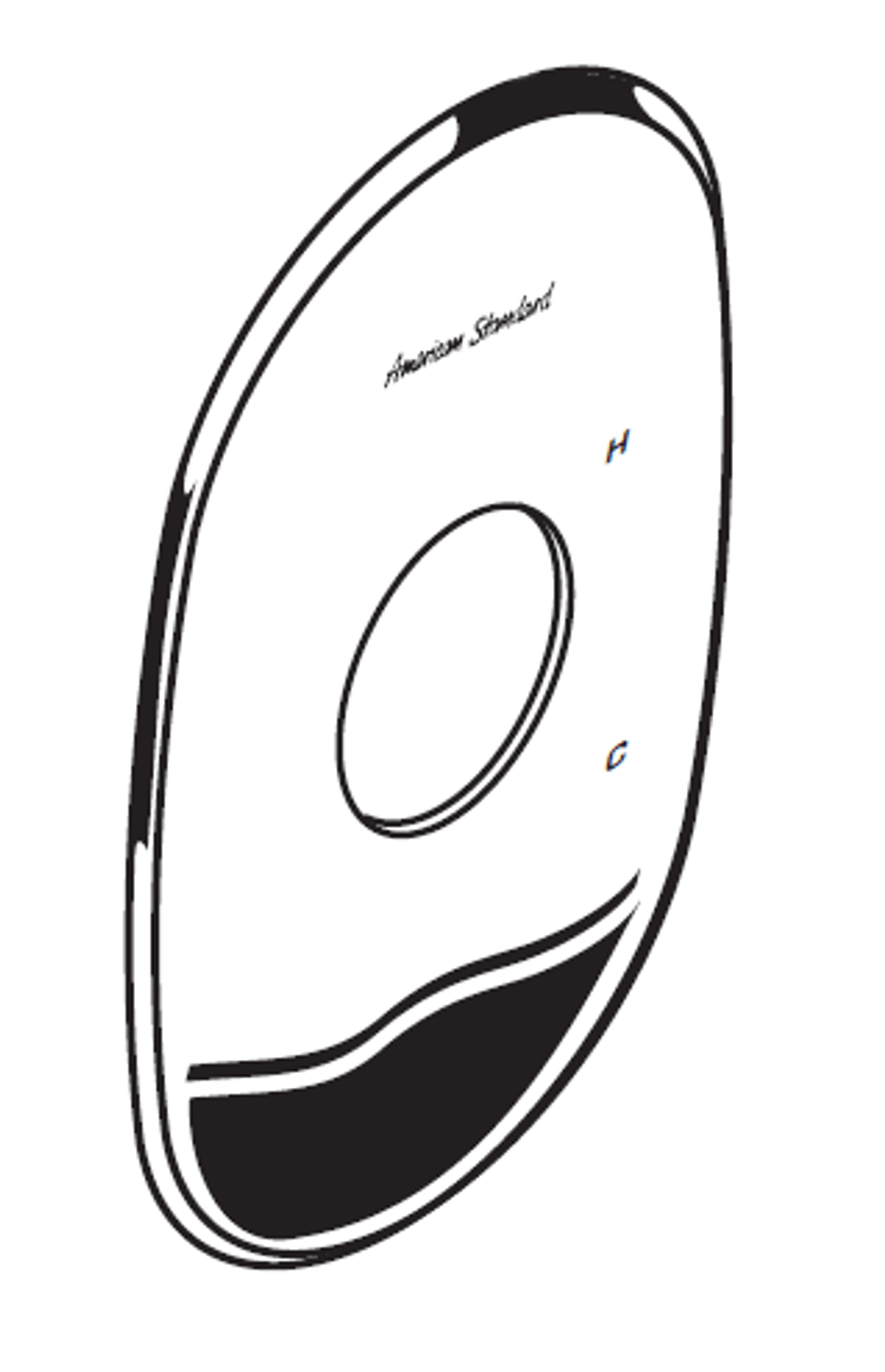 American Standard M962003-2950A Dial Plate Enfield Etch Amstd, Hot-Cold