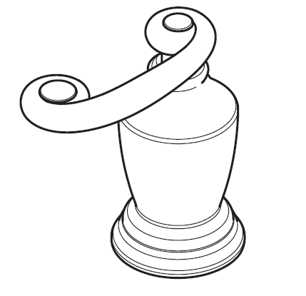 American Standard M962079-2950A - METAL LEVER HANDLE (LEFT)-OCEAN GROOVE-, SATIN