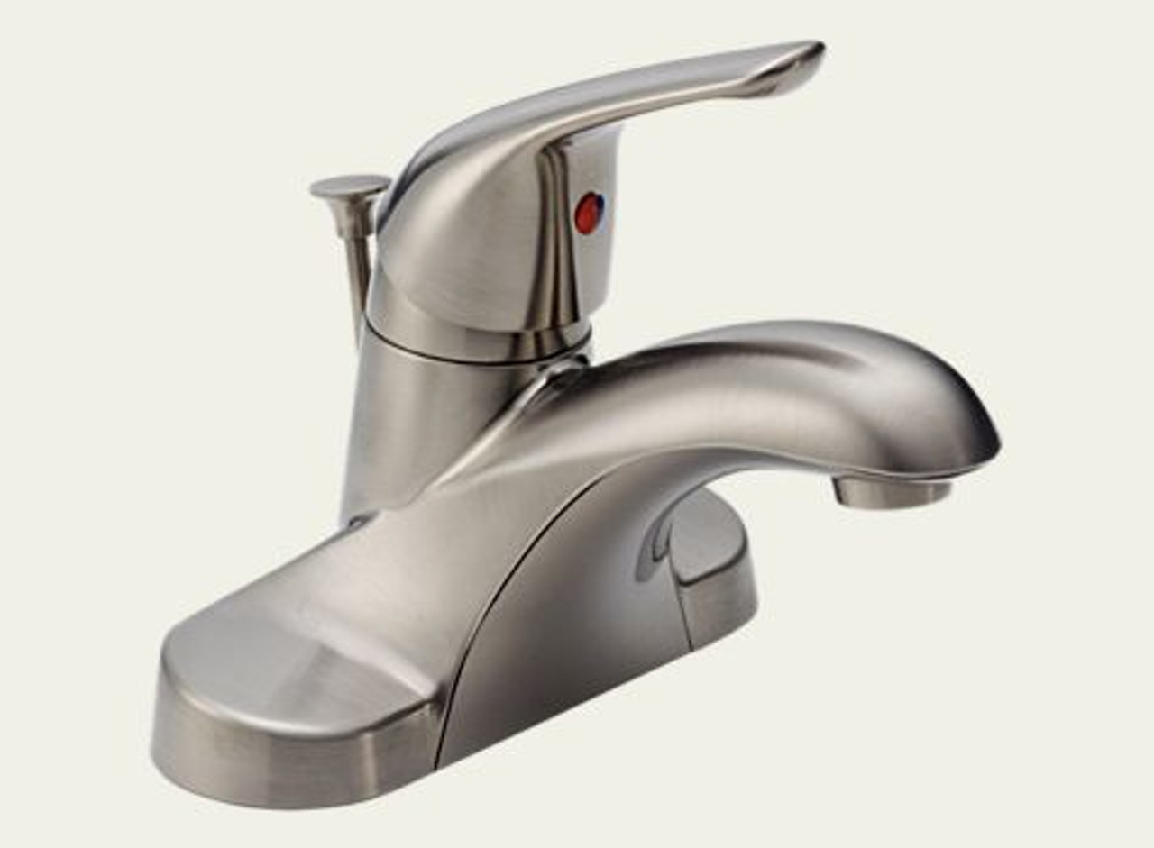 Delta B510LF-SSPPU - Delta Foundations Core-B: Single Handle Centerset Lavatory Faucet, With Pop-Up - Stainless Delta B510LF-SSPPU - Delta Foundations Core-B: Single Handle Centerset Lavatory Faucet, With Pop-Up - Stainless