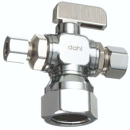 Dahl 611-53-31-30 - 1/2 FIP x 3/8 OD Comp x 1/4 OD Comp, Plated