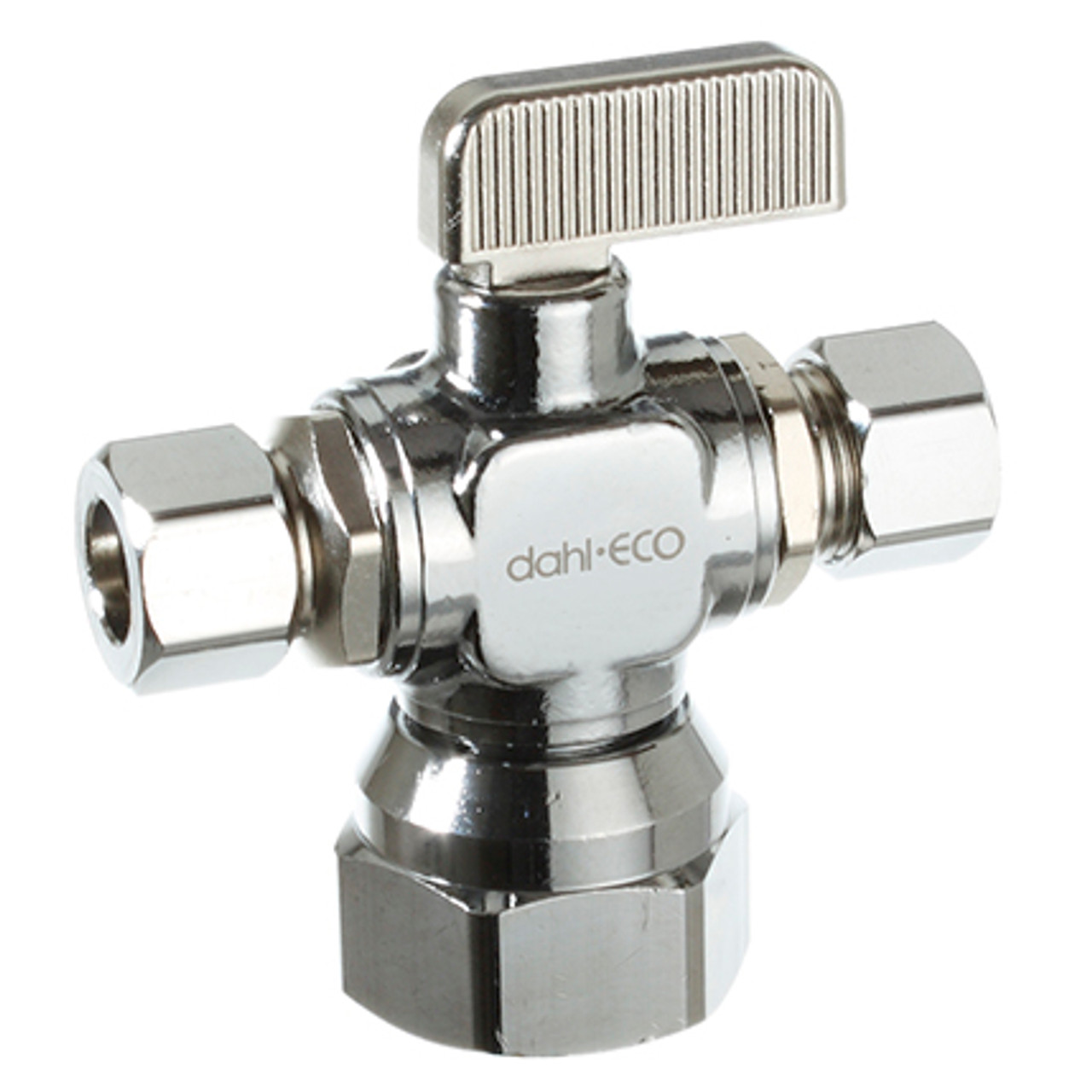 Dahl 611-53-31-31 - 1/2 FIP x 3/8 OD Comp x 3/8 OD Comp, Plated