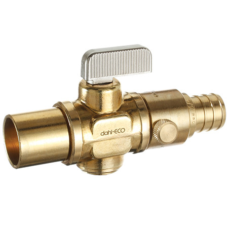 Dahl 521-14-PX5D-BAG - 3/4 Female Solder x 3/4 Crimpex w/Drain, Rough Brass