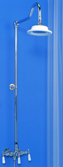 Strom Plumbing - P0713C Chrome Shower Set with Handheld Shower Includes: Faucet with 3-3/8 centers, 36 inch Riser, Wall Brace, Shower Arm, Shower Head, Handheld Shower, Hose and Wall Bracket.