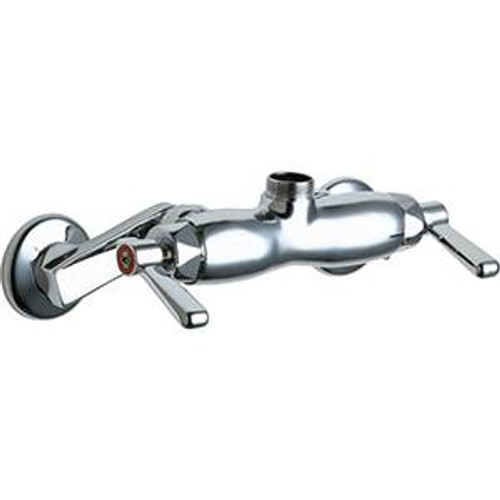Chicago Faucets - 445-LESHCAB Adjustable Wall Mounted Faucet, Less Spout, 369 - Lever Handles and Quaturn™ Operating Cartridges