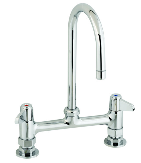 T&S Brass - 5F-8DLX05 - Faucet, 8-inch Centers, Deck Mount, 5-inch Spout
