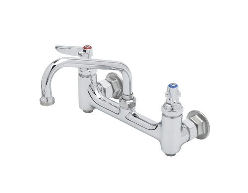 T&S Brass - B-0232-BST - Double Pantry Faucet, Wall Mount, 8-inch Centers, 6-inch Swing Nozzle (059X), Built In Stops