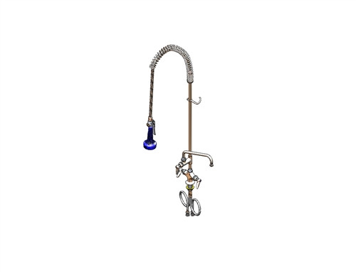 T&S Brass - B-0113-A06-08 - Single Hole Deck Mounted Easy Install Pre-Rinse Faucet with B-0108 JetSpray Valve (1.48 GPM) - 6-inch Add On Faucet, NO Wall Bracket