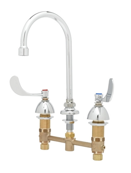 T&S Brass B-2866-05QT-WS - Medical Faucet, 8-inch C/C, 1/4 Turn Eternas, Swivel Gooseneck, 1.5 Gpm Aerator