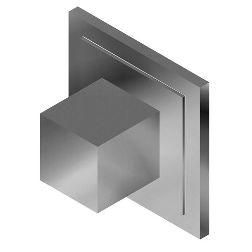 Graff G-8028-SH1-PC-T M-Series Transitional Square 2-Way Diverter Trim Plate with Square Handle, Polished Chrome