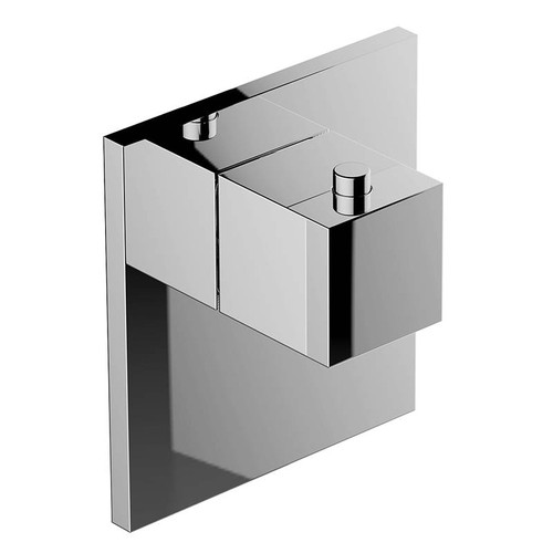 Graff G-8043-SH-BNi-T M-Series Square Thermostatic Valve Trim Plate and Handle, Brushed Nickel