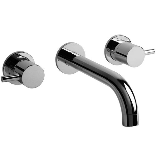 Graff G-6130-LM37W-BAU M.E. Wall-Mounted Lavatory Faucet, 24K Brushed Gold Plated