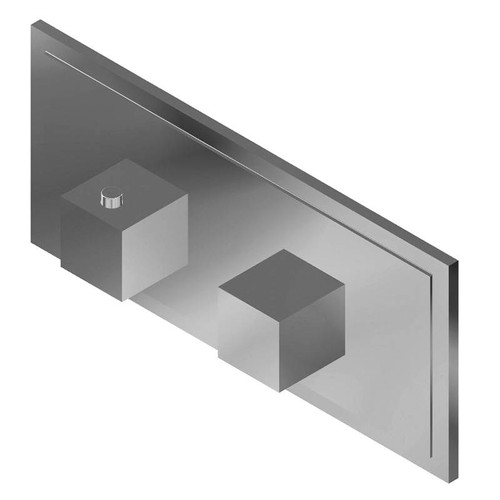 Graff G-8081H-SH0-PN-T M-Series Transitional Square 2-Hole Trim Plate with Square Handles (Horizontal Orientation), Polished Nickel