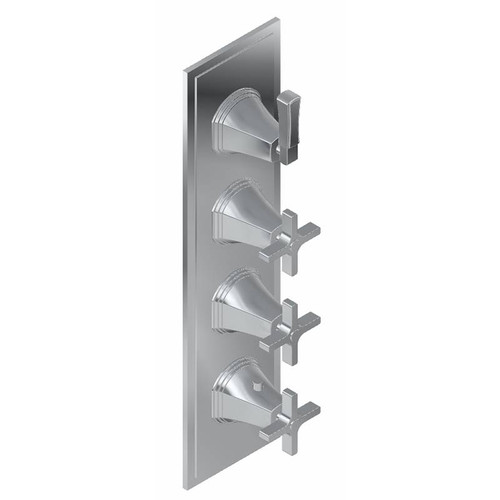 Graff G-8079-3C1L-AU-T M-Series Finezza UNO 4-Hole Trim Plate w/Finezza Handles (Vertical Installation), 24K Gold Plated