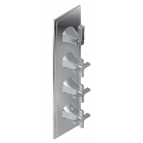 Graff G-8179-3C1L-PN-T M-Series Finezza DUE 4-Hole Trim Plate w/Finezza Handles (Vertical Installation), Polished Nickel