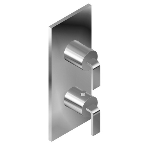 Graff G-8048-LM40E0-SN-T M-Series Square Thermostatic 2-Hole Trim Plate w/Immersion Handle (Trim Only) , Steelnox (Satin Nickel)