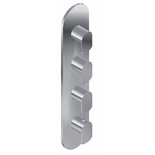Graff G-8058-LM45E0-BNi-T M-Series Round 4-Hole Trim Plate with Phase Handles (Vertical Installation), Brushed Nickel