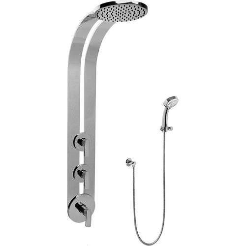 Graff GD2.030A-LM42S-SN-T Round Thermostatic Ski Shower Set w/Handspray (Trim Only), Steelnox (Satin Nickel)