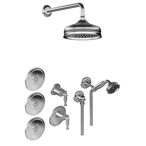 Graff GS2.122SG-LM22E0-PC-T M-Series Full Thermostatic Shower System (Trim Only) , Polished Chrome