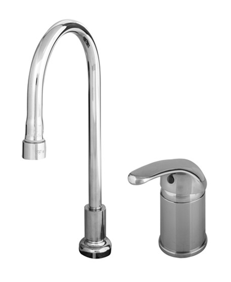 T&S Brass - B-2741 - Single Lever Side Mount Control, Rigid Gooseneck, Vandal Resistant Aerator
